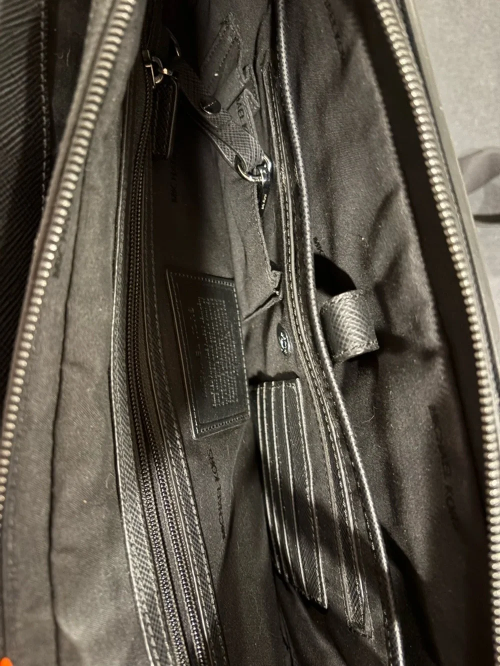 Michael Kors Black Saffiano Leather Briefcase with Shoulder Strap